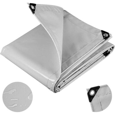 DPZO Telo Protettivo Con Occhielli, Telo In Pvc Impermeabile 500 G/m², Ultra Resistente E Durevole, Resistente All'alluminio Su Entrambi I Lati, Copertura Impermeabile Per Giardino E Piscina, 4x6 M, Grigio DPZO Telo Protettivo Con Occhielli, Telo In Pvc Impermeabile 500 G/m², Ultra Resistente E Durevole, Resistente All'alluminio Su Entrambi I Lati, Copertura Impermeabile Per Giardino E Piscina, 4x6 M, Grigio