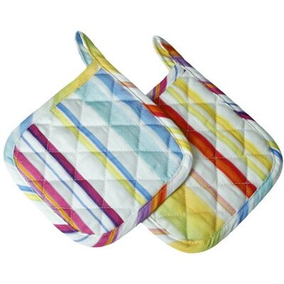 BRANDANI Presine Quadrate Cotone Multicolor Aria Set 2 Pz BRANDANI Presine Quadrate Cotone Multicolor Aria Set 2 Pz