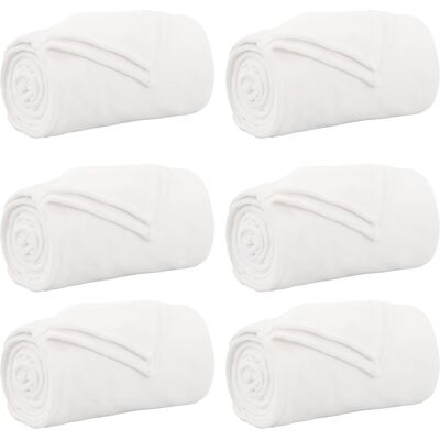 VIDAXL Coperte Da Pile 6 Pcs Bianco 130 X 150 Cm Panno VIDAXL Coperte Da Pile 6 Pcs Bianco 130 X 150 Cm Panno
