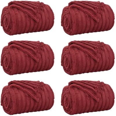 VIDAXL Coperte Da Pile 6 Pcs Rosso Bordeaux 150 X 130 Cm Panno VIDAXL Coperte Da Pile 6 Pcs Rosso Bordeaux 150 X 130 Cm Panno