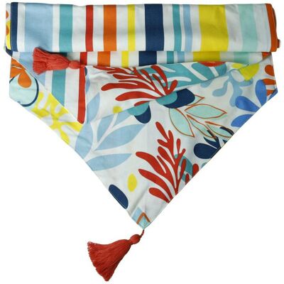 BRANDANI Runner Da Tavola Double Face Fiori E Righe Tahiti BRANDANI Runner Da Tavola Double Face Fiori E Righe Tahiti