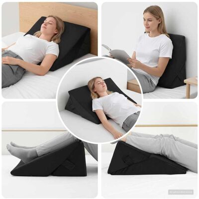 VIDAXL Cuscino A Wedge Nero 55 X 55 X 26 Cm Schiuma Memory VIDAXL Cuscino A Wedge Nero 55 X 55 X 26 Cm Schiuma Memory