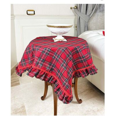 PREZIOSA HOME Centrotavola Natale In Tartan Con Frill E Pizzo 90 X 90 Cm Rosso PREZIOSA HOME Centrotavola Natale In Tartan Con Frill E Pizzo 90 X 90 Cm Rosso