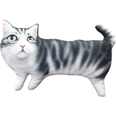 OEM Simpatico Cuscino A Forma Di Gatto 3d, Cuscino A Forma Di Gatto Con Fiori Grigi 37x23 OEM Simpatico Cuscino A Forma Di Gatto 3d, Cuscino A Forma Di Gatto Con Fiori Grigi 37x23