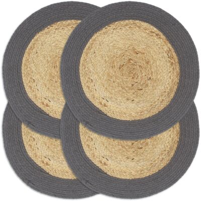 vidaXL Sottobicchieri 4 pezzi Naturale e Antracite - Placemat vidaXL Sottobicchieri 4 pezzi Naturale e Antracite - Placemat