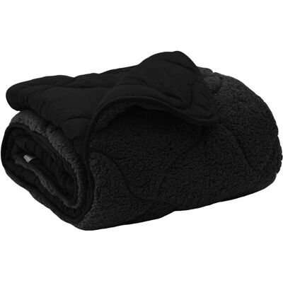 VIDAXL Duvet Estivo Nero 200 X 200 Cm Microfibra E Fleece Teddy VIDAXL Duvet Estivo Nero 200 X 200 Cm Microfibra E Fleece Teddy
