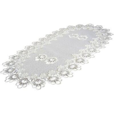 OEM Runner Da Tavolo Ovale Crema 50/100 Tovaglioli Con Pizzo Guipure OEM Runner Da Tavolo Ovale Crema 50/100 Tovaglioli Con Pizzo Guipure