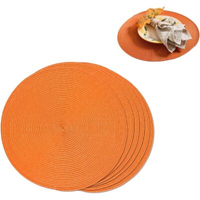 OEM Tovagliette, Confezione Da 6 Pezzi, Arancioni, Rotonde, 38 Cm Di Diametro, Resistenti Al Calore E Antiscivolo, Adatte Per Tavoli Da Pranzo. OEM Tovagliette, Confezione Da 6 Pezzi, Arancioni, Rotonde, 38 Cm Di Diametro, Resistenti Al Calore E Antiscivolo, Adatte Per Tavoli Da Pranzo.