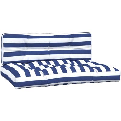 MAISON EXCLUSIVE - Cuscini Per Pallet 2 Pz Strisce Blu E Bianche In Tessuto MAISON EXCLUSIVE - Cuscini Per Pallet 2 Pz Strisce Blu E Bianche In Tessuto
