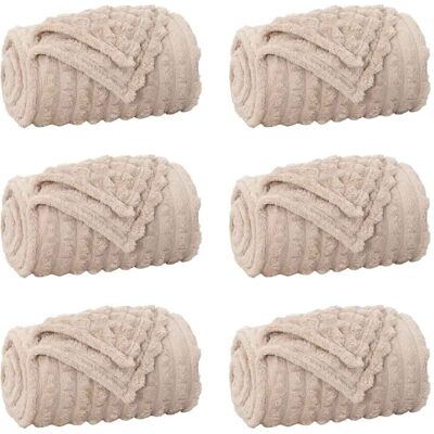 VIDAXL Coperte Da Pile 6 Pcs Beige 150 X 130 Cm Panno VIDAXL Coperte Da Pile 6 Pcs Beige 150 X 130 Cm Panno
