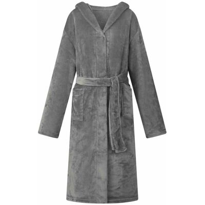 VIDAXL Accappatoio Con Cappuccio Grigio Scuro Xxl Flanella VIDAXL Accappatoio Con Cappuccio Grigio Scuro Xxl Flanella