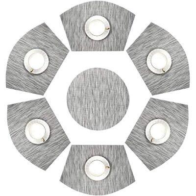OEM Set Di Tovagliette Rotonde E A Ventaglio In Pvc, Impermeabili E Resistenti Al Calore, Adatte Per Ristoranti E Cucine (blu) OEM Set Di Tovagliette Rotonde E A Ventaglio In Pvc, Impermeabili E Resistenti Al Calore, Adatte Per Ristoranti E Cucine (blu)