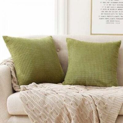 OEM Set Di 2 Federe In Velluto Per Cuscini, 60x60 Cm, Verde Senape. OEM Set Di 2 Federe In Velluto Per Cuscini, 60x60 Cm, Verde Senape.