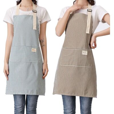 OEM Confezione Da 2 Grembiuli Regolabili Con 2 Tasche, Grembiule Da Chef In Misto Cotone E Lino Per Uomo E Donna - Crezuo OEM Confezione Da 2 Grembiuli Regolabili Con 2 Tasche, Grembiule Da Chef In Misto Cotone E Lino Per Uomo E Donna - Crezuo