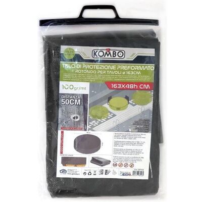 KOMBO Telo Copertura Tavolo Rotondo Con Anelli Rinforzati, Super Resistente, 163x48cm KOMBO Telo Copertura Tavolo Rotondo Con Anelli Rinforzati, Super Resistente, 163x48cm