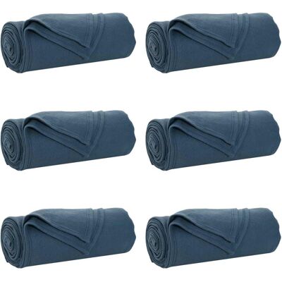VIDAXL Coperte Da Pile 6 Pcs Blu Navy 170 X 130 Cm Panno VIDAXL Coperte Da Pile 6 Pcs Blu Navy 170 X 130 Cm Panno