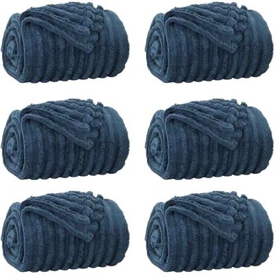 VIDAXL Coperte Da Pile 6 Pcs Blu Navy 150 X 130 Cm Panno VIDAXL Coperte Da Pile 6 Pcs Blu Navy 150 X 130 Cm Panno