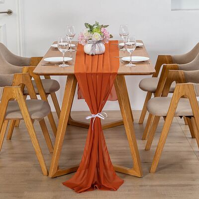 OEM Runner Da Tavola In Chiffon, 70x300 Cm, Rosso Ruggine, Striscia Da Tavola Color Terracotta, Runner Da Tavola Lavabile, Decorazione Per La Tavola -crezuo OEM Runner Da Tavola In Chiffon, 70x300 Cm, Rosso Ruggine, Striscia Da Tavola Color Terracotta, Runner Da Tavola Lavabile, Decorazione Per La Tavola -crezuo