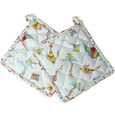 BRANDANI Set 2 Presine Quadrate Cotone Micro Aquiloni Aria Cm 20x20 BRANDANI Set 2 Presine Quadrate Cotone Micro Aquiloni Aria Cm 20x20