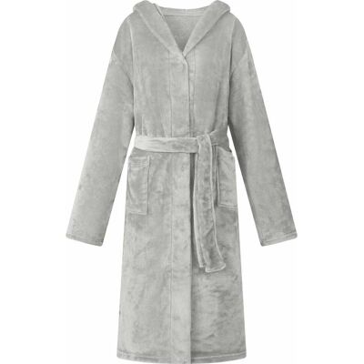 VIDAXL Accappatoio Con Cappuccio Grigio Xxl Flanella VIDAXL Accappatoio Con Cappuccio Grigio Xxl Flanella