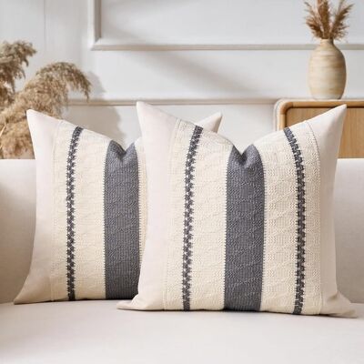 OEM Federa In Stile Bohémien - Decorazione Moderna - Set Due Pezzi - Grigio - 100% Cotone - 40 X 40 Cm OEM Federa In Stile Bohémien - Decorazione Moderna - Set Due Pezzi - Grigio - 100% Cotone - 40 X 40 Cm