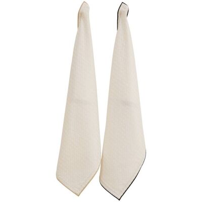 ATMOSPHERA Set Di 2 Strofinacci Waffle 70x45cm In Cotone Bianco - Créateur D'Intérieur ATMOSPHERA Set Di 2 Strofinacci Waffle 70x45cm In Cotone Bianco - Créateur D'Intérieur