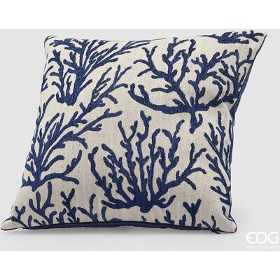 EDG Enzo De Gasperi Cuscino Con Coralli Quadrato 43 X 43 Cm Blu Scuro EDG Enzo De Gasperi Cuscino Con Coralli Quadrato 43 X 43 Cm Blu Scuro