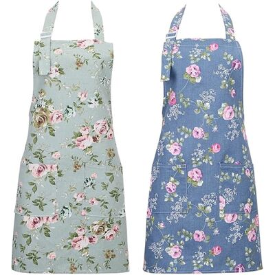 OEM Confezione Da 2 Grembiuli Da Cucina Da Donna, Grembiuli Floreali Regolabili, Grembiule Da Chef/panettiere Con Ampie Tasche Per Cucinare, Cuocere Al Forno E Giardinaggio. OEM Confezione Da 2 Grembiuli Da Cucina Da Donna, Grembiuli Floreali Regolabili, Grembiule Da Chef/panettiere Con Ampie Tasche Per Cucinare, Cuocere Al Forno E Giardinaggio.