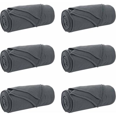 VIDAXL Coperte Da Pile 6 Pcs Grigio Scuro 170 X 130 Cm Panno VIDAXL Coperte Da Pile 6 Pcs Grigio Scuro 170 X 130 Cm Panno