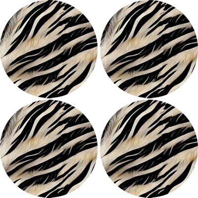 OEM Set Di 4 Tovagliette Rotonde 4d 33 Cm - Zebra Nuovo Feltro Ecologico, Stampa Hd, Lavabile A 40 °c, Bertoni OEM Set Di 4 Tovagliette Rotonde 4d 33 Cm - Zebra Nuovo Feltro Ecologico, Stampa Hd, Lavabile A 40 °c, Bertoni