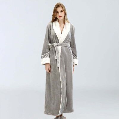 DPZO Accappatoio Da Donna In Morbido Pile Con Tasche, Vestaglia Invernale, Idea Regalo, Taglia L, Grigio DPZO Accappatoio Da Donna In Morbido Pile Con Tasche, Vestaglia Invernale, Idea Regalo, Taglia L, Grigio