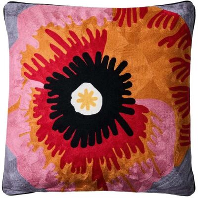 AHD AMAZING HOME DESIGN Cuscino Decorativo Ricamato Fiore Stilizzato 50x50 Cm Yuki AHD AMAZING HOME DESIGN Cuscino Decorativo Ricamato Fiore Stilizzato 50x50 Cm Yuki