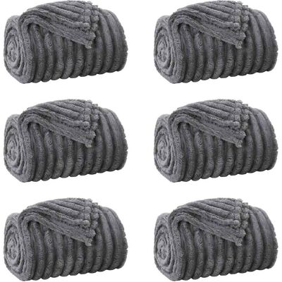 VIDAXL Coperte Da Pile 6 Pcs Grigio Scuro 150 X 130 Cm Panno VIDAXL Coperte Da Pile 6 Pcs Grigio Scuro 150 X 130 Cm Panno