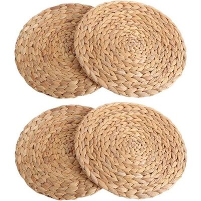 OEM Set Di 4 Tovagliette In Zucca D'Acqua Intrecciata Naturale, Tovaglietta Rotonda In Rattan Intrecciato, Tovaglietta In Zucca D'Acqua, Cuscino Rotondo Intrecciato, Verde OEM Set Di 4 Tovagliette In Zucca D'Acqua Intrecciata Naturale, Tovaglietta Rotonda In Rattan Intrecciato, Tovaglietta In Zucca D'Acqua, Cuscino Rotondo Intrecciato, Verde