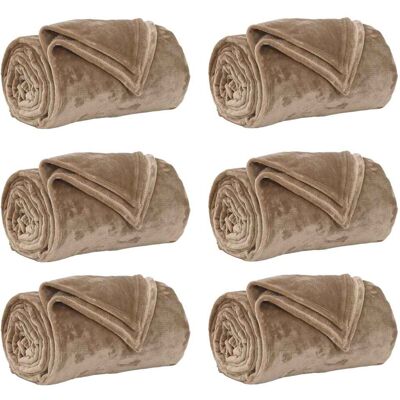 VIDAXL Coperte Da Pile 6 Pcs Cammello 130 X 150 Cm Panno VIDAXL Coperte Da Pile 6 Pcs Cammello 130 X 150 Cm Panno