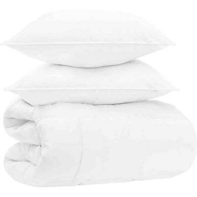 VIDAXL Set Di Piumoni 155 X 220 Cm No Cotone, Bambù, Poliestere Bianco VIDAXL Set Di Piumoni 155 X 220 Cm No Cotone, Bambù, Poliestere Bianco