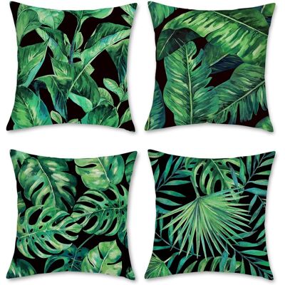 OEM Fodere Per Cuscini Con Motivo Foglie Tropicali, Set Da 4 Pezzi, 45x45 Cm, In Poliestere E Lino, Per Divano, Letto, Sedia, Auto, Soggiorno E Arredamento Casa, Colore Verde. OEM Fodere Per Cuscini Con Motivo Foglie Tropicali, Set Da 4 Pezzi, 45x45 Cm, In Poliestere E Lino, Per Divano, Letto, Sedia, Auto, Soggiorno E Arredamento Casa, Colore Verde.