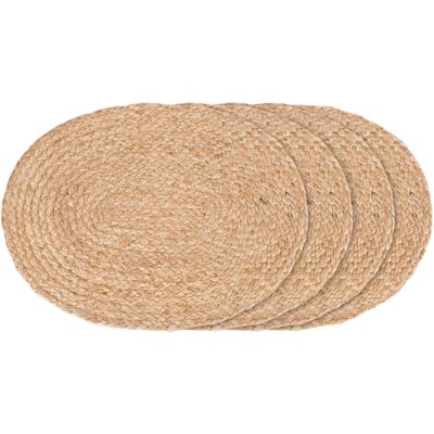KENDRA HOME Set 4 Tovagliette Bombay In Juta Naturale Intrecciata Ovale 35x45 Cm KENDRA HOME Set 4 Tovagliette Bombay In Juta Naturale Intrecciata Ovale 35x45 Cm