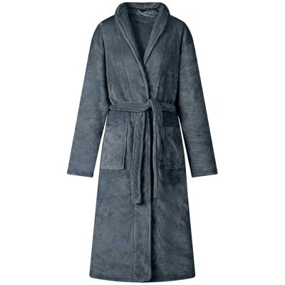 VIDAXL Accappatoio Senza Cappuccio Blu Navy Xxxl Flanella VIDAXL Accappatoio Senza Cappuccio Blu Navy Xxxl Flanella
