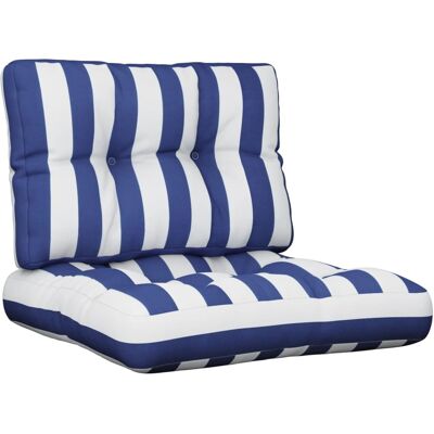 MAISON EXCLUSIVE - Cuscini Per Pallet 2 Pz Strisce Blu E Bianche In Tessuto MAISON EXCLUSIVE - Cuscini Per Pallet 2 Pz Strisce Blu E Bianche In Tessuto
