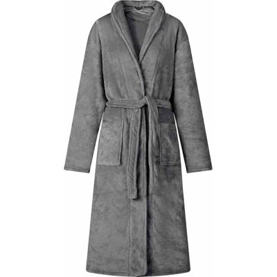 VIDAXL Accappatoio Senza Cappuccio Grigio Scuro Xxl Flanella VIDAXL Accappatoio Senza Cappuccio Grigio Scuro Xxl Flanella