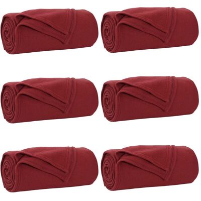 VIDAXL Coperte Da Pile 6 Pcs Rosso Bordeaux 170 X 130 Cm Panno VIDAXL Coperte Da Pile 6 Pcs Rosso Bordeaux 170 X 130 Cm Panno