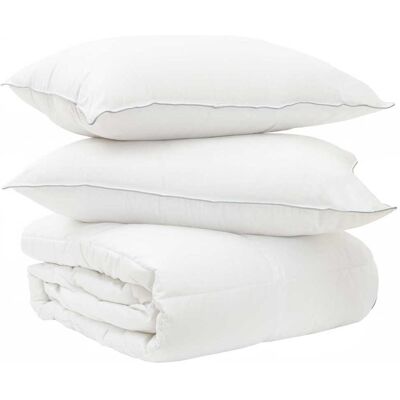 VIDAXL Set Di Piumoni Bianco 155 X 220 Cm Poliestere, Bamboo VIDAXL Set Di Piumoni Bianco 155 X 220 Cm Poliestere, Bamboo