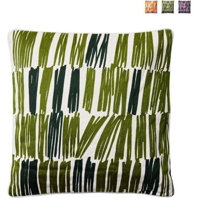 AHD AMAZING HOME DESIGN Cuscino Decorativo Ricamato Linee Colorate 50x50 Cm Kumari - Verde AHD AMAZING HOME DESIGN Cuscino Decorativo Ricamato Linee Colorate 50x50 Cm Kumari - Verde