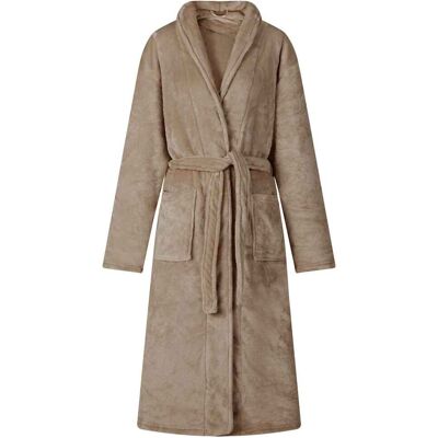 VIDAXL Accappatoio Senza Cappuccio Cammello Xxxl Flanella VIDAXL Accappatoio Senza Cappuccio Cammello Xxxl Flanella