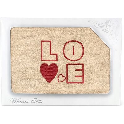 OEM Asciugamano In Cotone Beige Con Ricamo "love", Un'ottima Idea Regalo. OEM Asciugamano In Cotone Beige Con Ricamo "love", Un'ottima Idea Regalo.