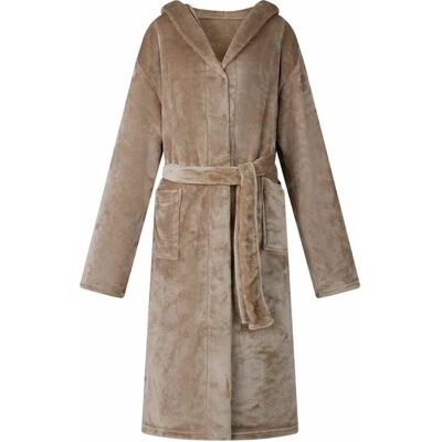 VIDAXL Accappatoio Con Cappuccio Cammello L Flanella VIDAXL Accappatoio Con Cappuccio Cammello L Flanella