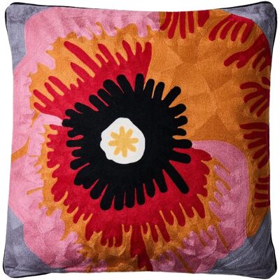 AHD AMAZING HOME DESIGN Cuscino Decorativo Ricamato Fiore Stilizzato 50x50 Cm Yuki AHD AMAZING HOME DESIGN Cuscino Decorativo Ricamato Fiore Stilizzato 50x50 Cm Yuki