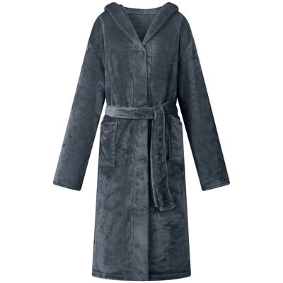 VIDAXL Accappatoio Con Cappuccio Blu Navy L Flanella VIDAXL Accappatoio Con Cappuccio Blu Navy L Flanella