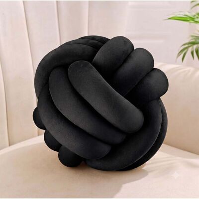 RELAXDAYS Cuscino Annodato Decorativo Per Divano, Stile Scandinavo, Ø25 Cm, Nero RELAXDAYS Cuscino Annodato Decorativo Per Divano, Stile Scandinavo, Ø25 Cm, Nero